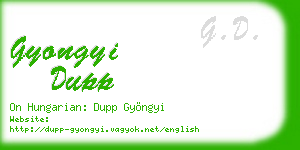 gyongyi dupp business card
